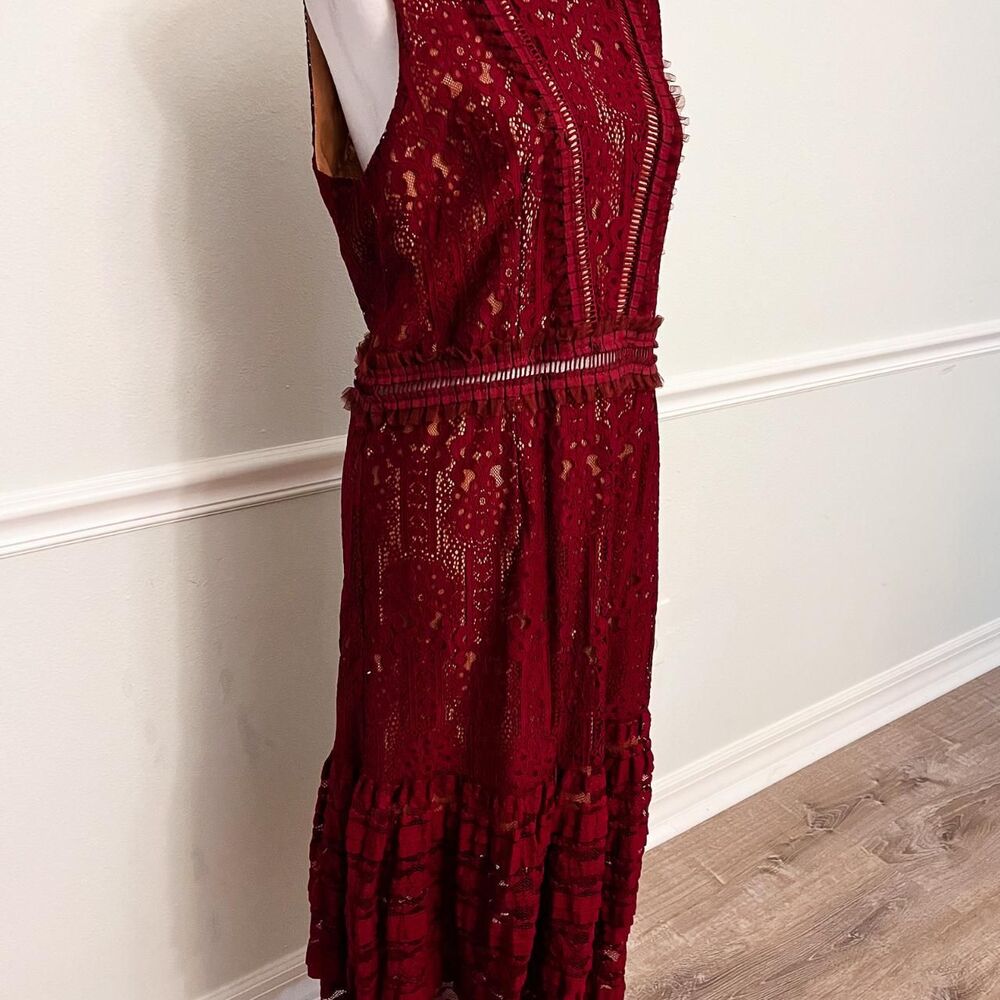 Anthropologie Women's Burgundy and Red Dress